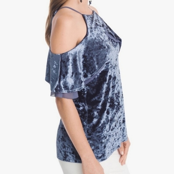 White House Black Market Crushed Velvet Top - Picture 3 of 9